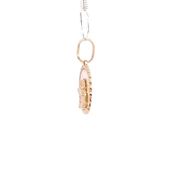 18 Karat Yellow Gold and Mother of Pearl Gaurdian Angel Medal Image 2 Arezzo Jewelers Elmwood Park, IL