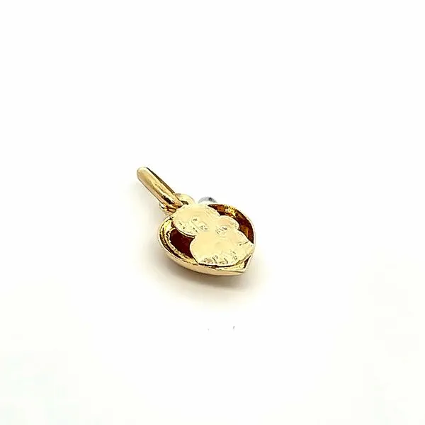 14k Yellow Gold Small Virgin Mary and Child Medal Image 2 Arezzo Jewelers Elmwood Park, IL