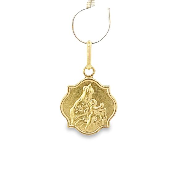 14k Yellow Gold Reversible Sacred Heart and Madonna Medal Image 2 Arezzo Jewelers Elmwood Park, IL