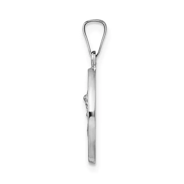 14k White Gold 14mm St Michael Medal Pendant Image 2 Arezzo Jewelers Elmwood Park, IL