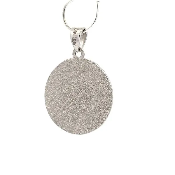 14k White Gold 18mm St Christopher Medal Image 3 Arezzo Jewelers Elmwood, IL