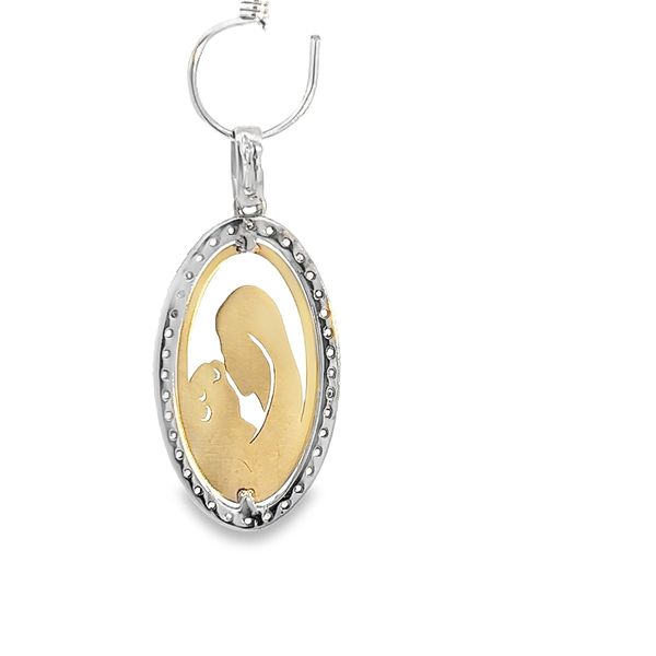 18K Yellow Gold Virgin Mary and Child Medal Image 4 Arezzo Jewelers Elmwood Park, IL