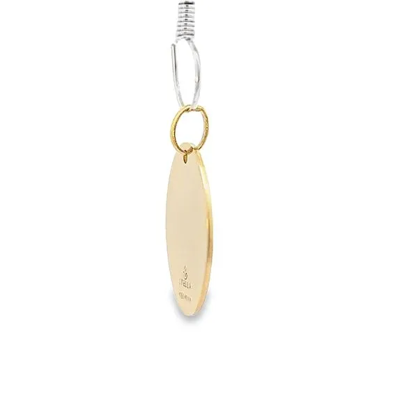 18K Yellow Gold Virgin Mary and Child Medal Image 3 Arezzo Jewelers Elmwood Park, IL