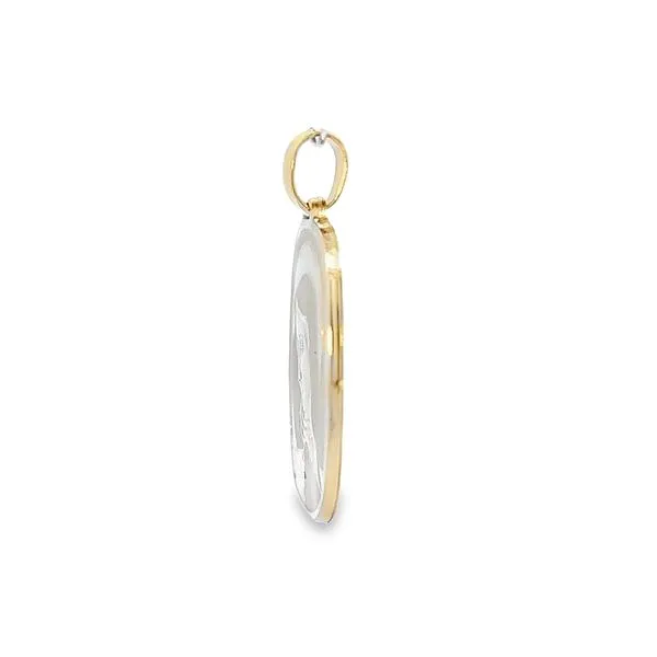 18K Yellow Gold Virgin Mary Medal Image 2 Arezzo Jewelers Elmwood Park, IL