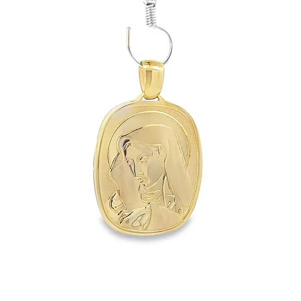 18K Yellow Gold Virgin Mary Medal Arezzo Jewelers Elmwood Park, IL