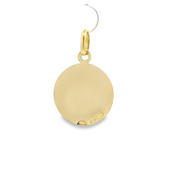 18K Yellow Gold Virgin Mary and Child Medal Image 4 Arezzo Jewelers Elmwood Park, IL