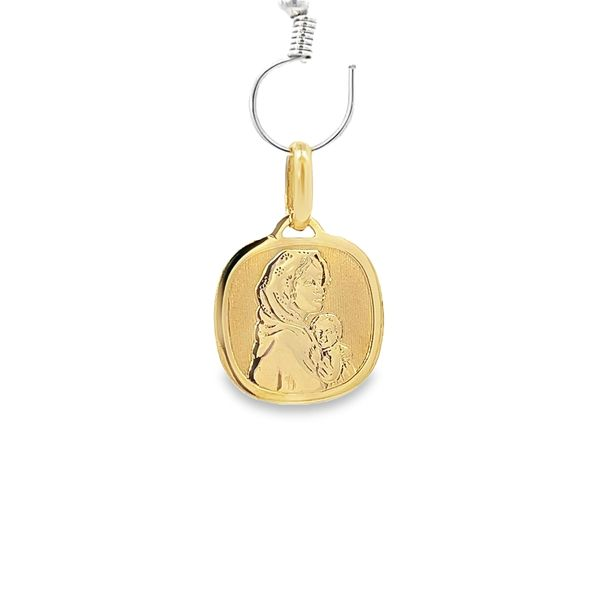 18K Yellow Gold Virgin Mary and Child Medal Arezzo Jewelers Elmwood Park, IL