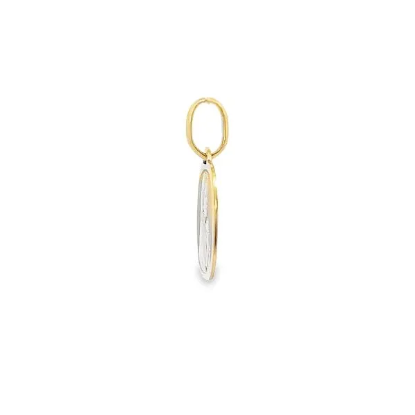 18K Yellow Gold Virgin Mary and Child Medal Image 3 Arezzo Jewelers Elmwood Park, IL
