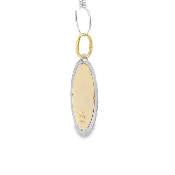 18K Two Tone Gold Virgin Mary and Child Medal Image 2 Arezzo Jewelers Elmwood Park, IL