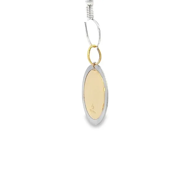 18K Two Tone Virgin Mary and Child Medal Image 3 Arezzo Jewelers Elmwood Park, IL