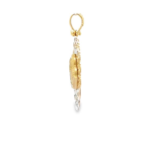 18k Yellow Gold Virgin Mary and Child Medal Image 2 Arezzo Jewelers Elmwood Park, IL