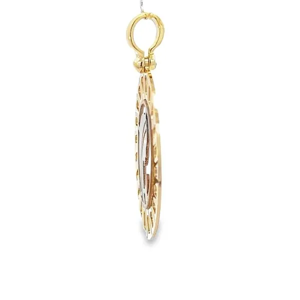 18K Yellow Gold Praying Virgin Mary Medal Image 4 Arezzo Jewelers Elmwood Park, IL