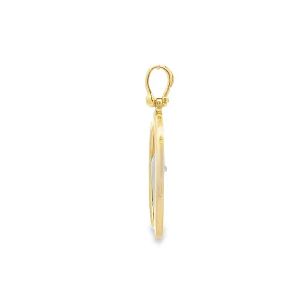 18K Two Tone Gold Oval Virgin Mary Medal Image 3 Arezzo Jewelers Elmwood Park, IL