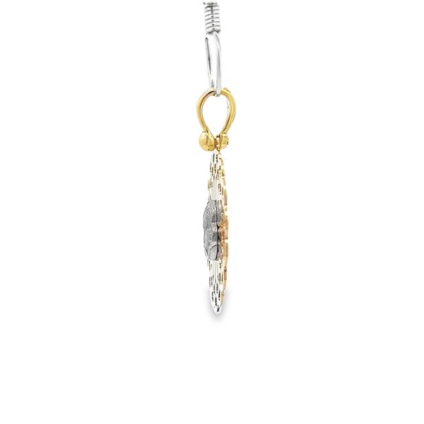 18K Two Tone Gold Virgin Mary and Child Medal Image 2 Arezzo Jewelers Elmwood Park, IL