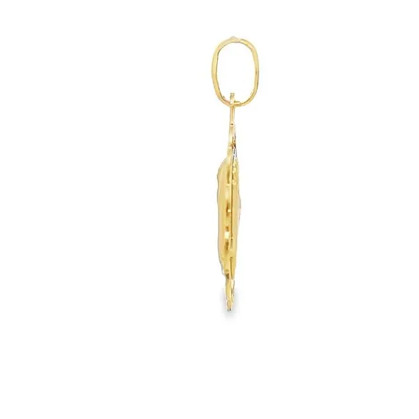 18K Yellow Gold Reversible Jesus and Virgin Mary Medal Image 4 Arezzo Jewelers Elmwood Park, IL