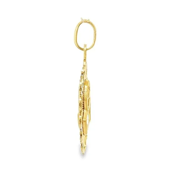 14k Yellow Gold Reversible Jesus and Virgin Mary Medal Image 4 Arezzo Jewelers Elmwood Park, IL