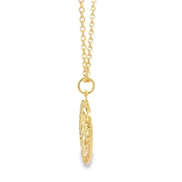 18 Karat Yellow Gold St. Christopher Medal with Chain Image 4 Arezzo Jewelers Elmwood, IL