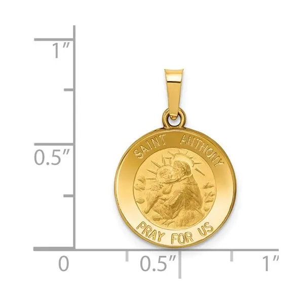 14k Small St. Anthony Medal Image 3 Arezzo Jewelers Elmwood, IL