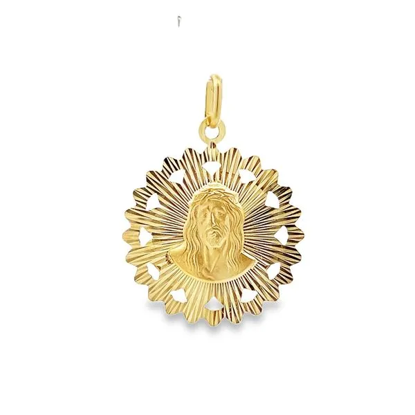 14K Yellow Gold Double Sided Religious Medal Image 2 Arezzo Jewelers Elmwood Park, IL