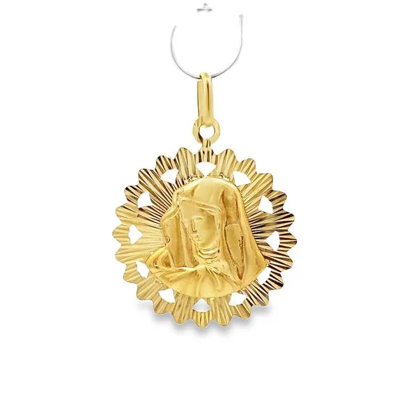 14K Yellow Gold Double Sided Religious Medal Image 3 Arezzo Jewelers Elmwood Park, IL