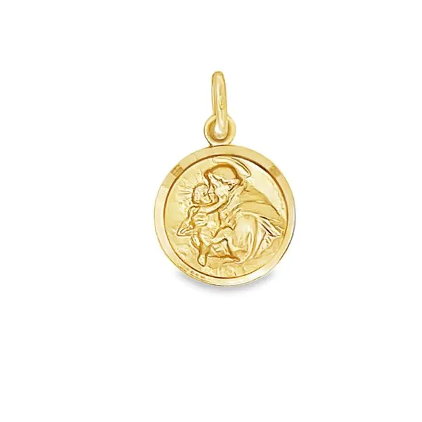 18K Yellow Gold Patron Saint Anthony Medal Arezzo Jewelers Elmwood Park, IL