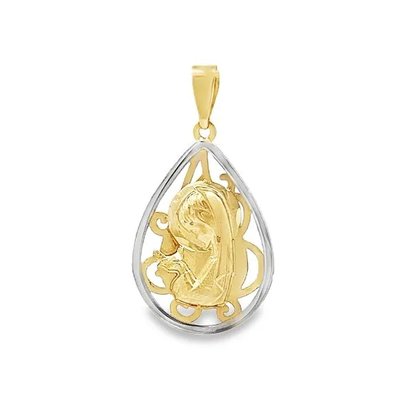 14K Two Tone Gold Virgin Mary Medal Arezzo Jewelers Elmwood Park, IL