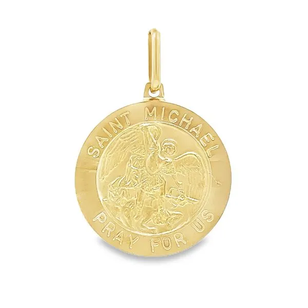 14K Yellow Gold Patron Saint Michael Medal Arezzo Jewelers Elmwood Park, IL