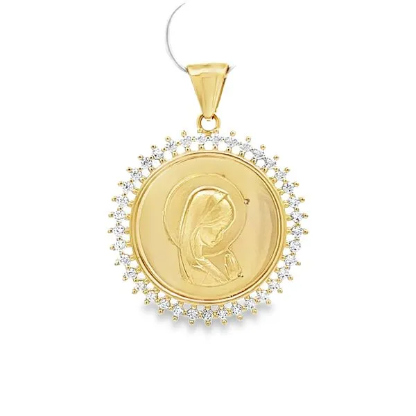 14k Yellow Gold Virgin Mary Medal Arezzo Jewelers Elmwood Park, IL