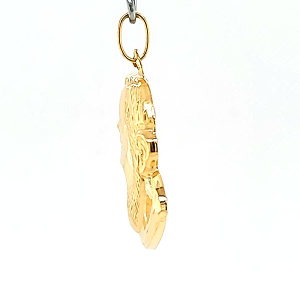 18k Yellow Gold Padre Pio Hollow Medal Image 3 Arezzo Jewelers Elmwood Park, IL