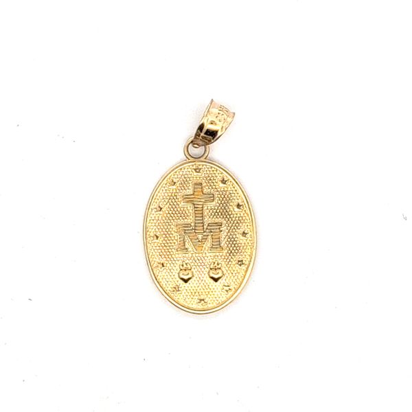 14 Karat Two Tone Gold Miraculous Virgin Mary Medal Image 2 Arezzo Jewelers Elmwood Park, IL