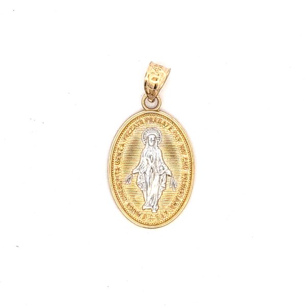14 Karat Two Tone Gold Miraculous Virgin Mary Medal Arezzo Jewelers Elmwood Park, IL