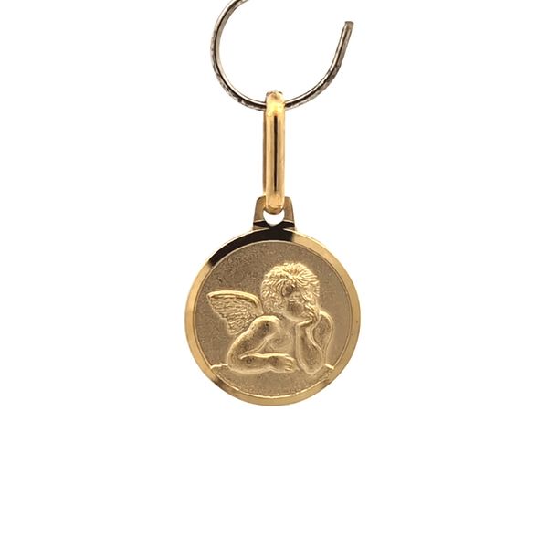 14K Yellow Gold Small Guardian Angel Medal Arezzo Jewelers Elmwood Park, IL