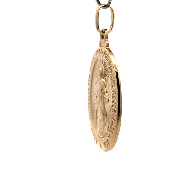 Oval Virgin Mary Miraculous Medal Pendant in Yellow Gold Image 2 Arezzo Jewelers Elmwood Park, IL