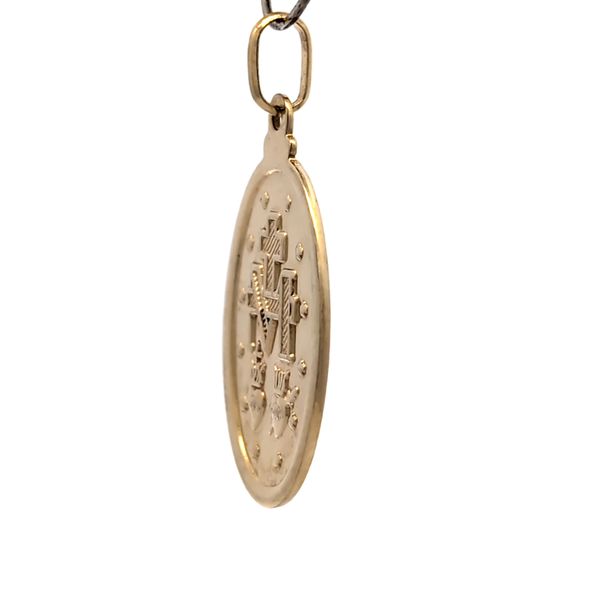Oval Virgin Mary Miraculous Medal Pendant in Yellow Gold Image 4 Arezzo Jewelers Elmwood Park, IL