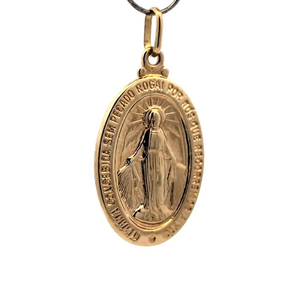 Oval Virgin Mary Miraculous Medal Pendant in Yellow Gold Arezzo Jewelers Elmwood Park, IL