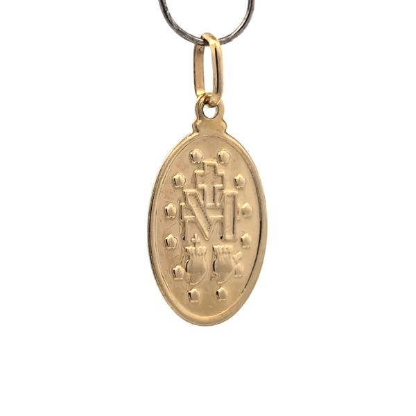 Small Oval Miraculous Medal Pendant in Yellow Gold Image 3 Arezzo Jewelers Elmwood Park, IL