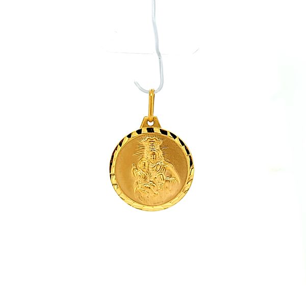 14k Yellow Gold Reversible Religious Medal - 20mm Image 2 Arezzo Jewelers Elmwood Park, IL