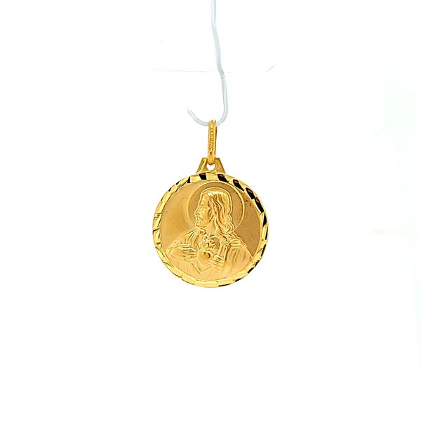 14k Yellow Gold Reversible Religious Medal - 20mm Arezzo Jewelers Elmwood Park, IL