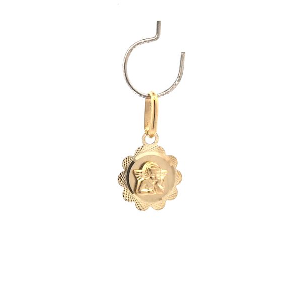 14K Yellow Gold Small 9mm Guardian Angel Medal Arezzo Jewelers Elmwood Park, IL