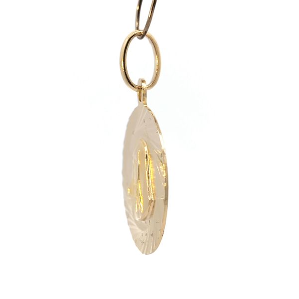 18K Yellow Gold Solid Virgin Mary Medal - 1