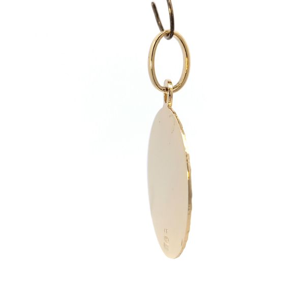 18K Yellow Gold Solid Virgin Mary Medal - 1