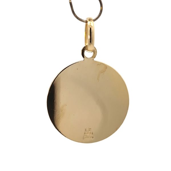 18K Yellow Gold Solid Virgin Mary Medal - 1
