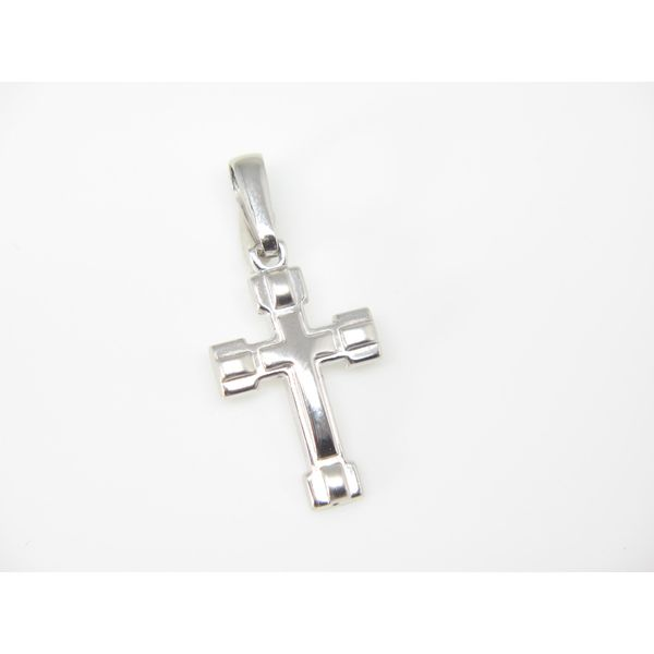 14k White Gold Small Cross Image 2 Arezzo Jewelers Elmwood Park, IL