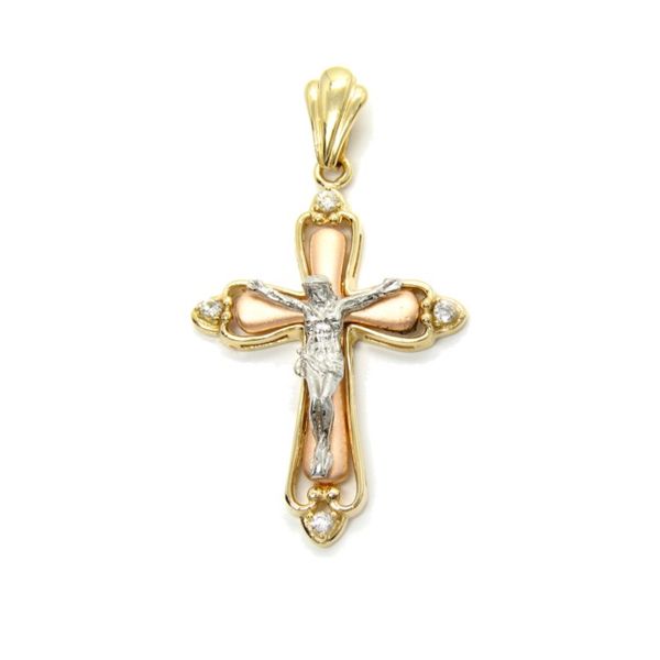 14k Tri Color Gold Crucifix Arezzo Jewelers Elmwood Park, IL