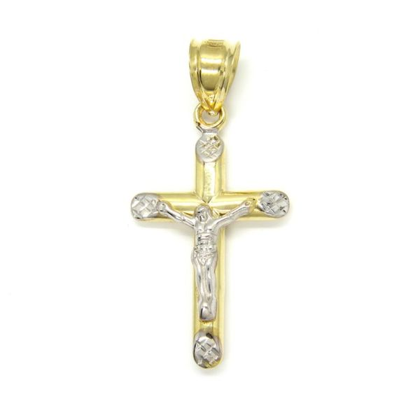 14k Two Tone Crucifix Cross D/C Arezzo Jewelers Elmwood Park, IL