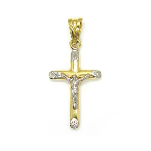 14k Two Tone Crucifix Cross D/C Arezzo Jewelers Elmwood Park, IL