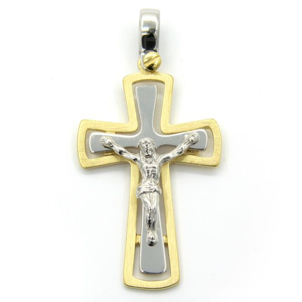 18k Gold Two Tone Crucifix Arezzo Jewelers Elmwood Park, IL