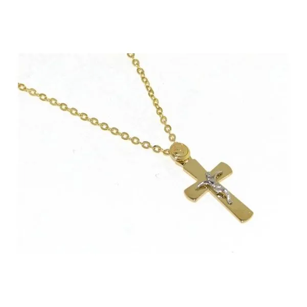 18k Two Tone Cross with 18