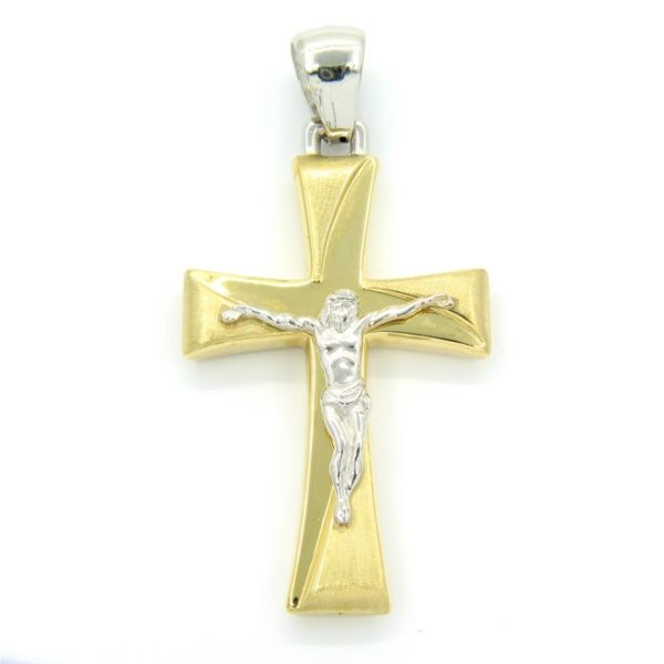 18k Two Tone Crucifix Arezzo Jewelers Elmwood Park, IL