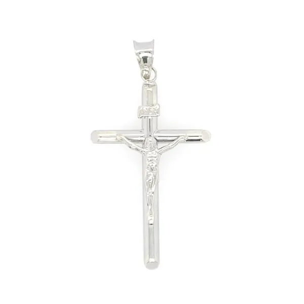 14k White Gold Crucifix INRI Arezzo Jewelers Elmwood Park, IL